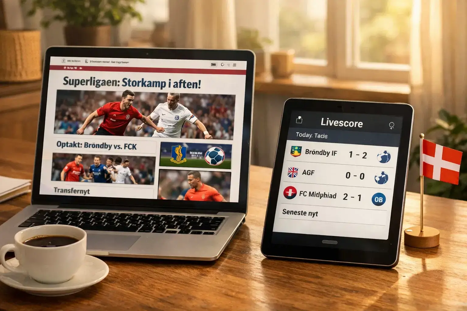 Danske livescore apps og websites til fodbold
